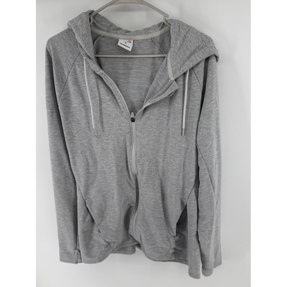 Gymshark Gray Full Zip Hooded Long Sweater Jacket Size XL Women SEE PICS